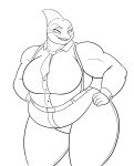 2025 4chan_anon accessory anthro aquatic bare_shoulders bedroom_eyes belt belt_buckle big_breasts biped black_and_white bottomwear breasts buckle button_(fastener) cetacean clothed clothed_anthro clothed_female clothing curved_eyebrows dc_comics digital_drawing_(artwork) digital_media_(artwork) dolphin empty_eyes eye_markings eyebrows eyelashes female fin fully_clothed fully_clothed_anthro fully_clothed_female grin grinning_at_viewer head_turned hi_res looking_at_viewer mammal markings monochrome monotone_background musclegut muscular muscular_anthro muscular_female narrowed_eyes necktie oceanic_dolphin orca orca_(dc) overweight overweight_anthro overweight_female pants portrait pose seductive sharp_teeth simple_background smile smiling_at_viewer snout solo standing teeth thick_neck thick_thighs three-quarter_portrait three-quarter_view toothed_whale topwear unknown_artist vest white_background