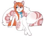  2020 accelo anthro blue_eyes digital_media_(artwork) eyebrows eyelashes felid fur girly hair leopard male mammal orange_hair pantherine solo spots spotted_body spotted_fur white_body white_fur 