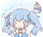  1girl ahoge blue_bow blue_cloak blue_hair blue_scarf blush_stickers bow brown_eyes chibi cloak closed_mouth commentary_request daifuku_(yukihana_lamy) fur-trimmed_cloak fur_trim gradient_hair hair_bow heart heart_ahoge hololive long_hair mitarashi_neko mohawk multicolored_hair notice_lines pink_hair pointy_ears scarf shirt smile star_(symbol) streaked_hair translation_request twintails very_long_hair virtual_youtuber white_shirt yukihana_lamy 