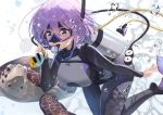  1girl breasts fate/grand_order fate_(series) hair_between_eyes highres jjeono large_breasts mash_kyrielight purple_eyes purple_hair scuba scuba_gear scuba_tank sea_turtle short_hair solo turtle wetsuit 