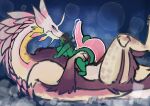 absurd_res anthro anthro_on_feral bestiality big_breasts big_penis blush breasts capcom commanderthings duo extreme_french_kiss female feral french_kissing genitals heart_eyes heart_symbol hi_res hot_dogging huge_breasts huge_penis hyper hyper_genitalia hyper_penis kissing leaking leviathan_(mh) lying male male/female mammal mizutsune monster_hunter mustelid neck_bulge nude on_back otter penis sex size_difference tapering_penis