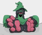 4_toes anthro bodily_fluids deltarune extreme_size_difference eyewear feet foot_fetish foot_focus foot_play glasses group macro male male/male micro pawpads paws ralsei rubar size_difference soles stuck_to_foot sweat toes undertale_(series)