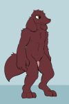  2020 2:3 alien anthro biped canid canine digital_media_(artwork) digitigrade flaccid fluffy fluffy_tail full-length_portrait genitals kitol lagotrope long_ears male mammal muscular neumono nude penis portrait simple_background solo tired 