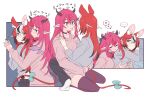  ... 2girls animal_ears black_choker black_pants black_streaks blue_eyes blush bow choker closed_mouth ear_blush energy_wings grabbing_another's_breast grabbing_from_behind groping hakos_baelz halo hand_on_another's_face heart heterochromia highres holding_hands hololive hololive_english horns interlocked_fingers irys_(hololive) long_hair mouse_ears mouse_girl mouse_tail multicolored_hair multiple_girls pants pink_eyes pink_hair pink_sweater pointy_ears purple_thighhighs ramphastostella red_hair sitting sitting_on_lap sitting_on_person spoken_ellipsis spoken_heart streaked_hair sweater tail tail_bow tail_ornament thighhighs virtual_youtuber white_background white_streaks yuri 