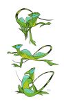  animal animal_focus basilisk_lizard commentary english_commentary jemma lizard lizard_tail multiple_views original running simple_background tail white_background 