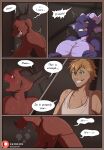 2026 anthro avi_(narusewolf) big_breasts blush bodily_fluids breasts breath comic dialogue digital_media_(artwork) dragon duo english_text eye_scar facial_scar female hi_res human humanoid hunched_over kobold male mammal multiple_scenes mythological_creature mythological_scalie mythology narusewolf navel non-mammal_breasts non-mammal_navel nude_anthro panting patreon patreon_logo pointy_ears pregnant pregnant_anthro pregnant_female pupils questionable_consent rona_(narusewolf) scales scalie scar slit_pupils sweat tail talking_to_another text url whimper