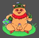  2020 anthro balls belly blush genitals humanoid_hands league_of_legends male moobs nipples penis riot_games shyybuchi sitting slightly_chubby solo teemo_(lol) tongue tongue_out video_games yordle 