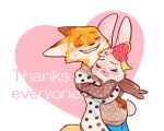  2020 anthro blush bodily_fluids canid canine clothed clothing disney duo fox fully_clothed fur grey_body grey_fur hug judy_hopps lagomorph leporid mammal nick_wilde open_mouth open_smile orange_body orange_fur rabbit red_fox smile strawberry628_(artist) tears zootopia 