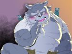  2020 anthro belly black_nose blush bottomwear clothing goo_creature hi_res humanoid_hands kemono male maru_707 monster moobs navel overweight overweight_male shirt shorts tokyo_afterschool_summoners topwear tsathoggua video_games 
