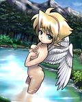  angel_wings bad_id bad_pixiv_id breath_of_fire fjt_(fjym2) lowres nature nina_(breath_of_fire_i) nude oekaki river skinny_dipping solo water white_wings wings 