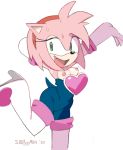  &lt;3 accessory amy_rose anthro boots breasts clothed clothing cosplay cute_fangs eulipotyphlan exposed_breasts female footwear fur green_eyes hair hair_accessory hairband hedgehog hi_res high_heels legwear mammal nipples pink_body pink_fur pink_hair rouge_the_bat shoes simple_background solo sonic_the_hedgehog_(series) sooperman thigh_boots thigh_highs white_background 