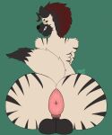  anthro anus backsack balls big_anus big_balls big_butt black_hair bubble_butt butt fur genitals hair hi_res huge_anus huge_balls huge_butt hyena hyper hyper_anus jadetanuki koda_(kodakoba) looking_at_viewer looking_back looking_back_at_viewer male mammal puffy_anus red_hair smug smug_face smug_grin solo striped_body striped_fur striped_hyena stripes white_body white_fur 