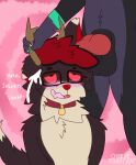  absurd_res animal_genitalia animal_penis anthro antler_grab antlers balls bat big_balls big_penis big_tail blue_markings blush blush_lines bodily_fluids brown_body brown_fur canid canine canine_genitalia canine_penis canis cheesetoastjoe claws collar cum cum_in_ear cum_inside dazed deer domestic_dog drooling drooling_into_mouth drooling_tongue duo ear_penetration ear_piercing fangs floppy_ears fur fur_markings fur_tuft genital_fluids genitals grabbing green_markings grey_body grey_fur hair hi_res horn hybrid hypnotic_background joe_(joedrawings) leaf-nosed_bat male male/male mammal markings microbat nude open_mouth pawpads penetration penis piercing pink_tongue purple_body purple_fur red_collar red_ears red_hair red_nose saliva saliva_string sheath sound_effects standing tail tan_antlers tan_body tan_fur teeth text tongue tuft vampire_bat vesper_bat white_claws yangochiropteran 