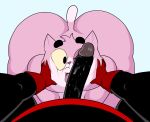  absurd_res black_body black_fur bodily_fluids butt cartoon_network domestic_cat drooling erection eroborus felid feline felis fellatio first_person_view fur genitals hi_res licking mammal mao_mao:_heroes_of_pure_heart oral penile penis penis_lick pink_body pink_fur saliva sex sheriff_mao_mao_mao slightly_chubby tongue tongue_out 