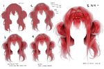  commentary_request double-parted_bangs hair_focus hair_intakes highres how_to korean_commentary korean_text long_hair min31_0 no_humans original red_hair simple_background translation_request two_side_up white_background 