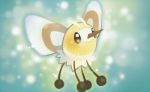  antennae black_eyes creature cutiefly full_body gen_7_pokemon nishida_atsuko no_humans official_art pokemon pokemon_(creature) pokemon_trading_card_game solo third-party_source wings 