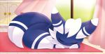  0313 closed_eyes creature curtains full_body gen_6_pokemon indoors meowstic_(male) no_humans official_art pokemon pokemon_(creature) pokemon_trading_card_game sleeping solo third-party_source 