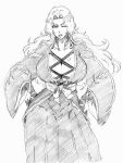  1girl black_kimono bleach body_markings breasts haori highres huge_breasts japanese_clothes kimono large_breasts long_hair matsumoto_rangiku mole rakusakugk shihakusho shinigami solo taichou_haori 