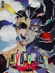  1boy absurdres artist_name barcode black_hair broken_goggles close-up comic_cover commentary cover cover_page english_commentary english_text evil_smile fang flaxan_invincible full_masked_invincible goggles highres hooded_invincible invincible_(character) invincible_(series) long_haired_invincible looking_at_viewer male_focus mark_grayson mohawk_invincible omni-invincible page_tear prisoner_invincible revealing_layer reykun scared sinister_invincible smile superhero_costume viltrumite_invincible 