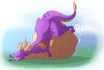  2019 activision belly big_belly bovid butt caprine dragon feral fur group horn hyper hyper_belly male male_pred mammal membrane_(anatomy) membranous_wings neck_bulge purple_body purple_scales scales sheep simple_background size_difference solo_focus spyro spyro_the_dragon unknown_artist video_games vore white_body white_fur wide_hips wings 