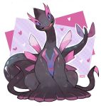  &lt;3 black_eyes blue_sclera feral grey_body grey_skin hi_res hybrid legendary_pok&eacute;mon looking_at_viewer lugia nintendo pink_body pink_skin pok&eacute;mon pok&eacute;mon_(species) purple_body purple_skin salazzle scalie simple_background sitting smile suizilla thick_tail video_games wings 