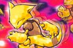  abra claws closed_eyes creature feet_out_of_frame gen_1_pokemon kusajima_hajime no_humans official_art pokemon pokemon_(creature) pokemon_trading_card_game solo standing third-party_source 