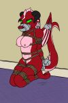  2023 2:3 2_horns 3_toes ankles_tied anthro arms_tied athletic athletic_anthro athletic_female bdsm bondage bound breasts claws crotch_rope digital_media_(artwork) dragon emmetalbenny eyelashes feet female fully_bound gag gagged genitals green_sclera hands_behind_back hands_tied hi_res horn immobilization inside kneeling legs_tied looking_down medium_breasts muffled multicolored_body multicolored_scales mythological_creature mythological_scalie mythology navel nipples nude nude_anthro nude_female on_ground pink_body pink_scales pink_tail pupils red_body red_scales red_tail red_wings restraints rope rope_bondage rope_harness scales scalie sitting slit_pupils solo submissive submissive_anthro submissive_female tail tape tape_bondage tape_gag toe_claws toes two_tone_body two_tone_scales two_tone_tail vulva wall_(structure) wings wings_tied 