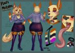  anthro arcanine bottomwear canid canine choker clothing female flare_melune footwear generation_1_pokemon hand_on_hip heart_symbol high_heels jewelry long_tongue mammal model_sheet necklace nintendo open_mouth pokemon pokemon_(species) purple_eyes purrr-evil raised_hand shoes skirt solo tall tongue 