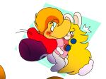  2026 anthro artist_name bent_legs big_nose black_eyebrows black_eyes blonde_hair blue_ear_piercing blue_eyes blush blush_lines bottomless bottomless_anthro bottomless_female brown_eyebrows clothed clothed_anthro clothed_female clothed_humanoid clothed_male clothing colored crossover digital_drawing_(artwork) digital_media_(artwork) duo ear_piercing english_description eye_contact eyebrow_through_hair eyebrows featureless_crotch featureless_legs female female_anthro flamigoat flat_chested floating_hands floating_head floating_torso footwear fur hair hi_res holding_another hoodie huge_nose humanoid interspecies lagomorph long_ears long_hair looking_at_another male male/female male_humanoid mammal mario_bros mario_plus_rabbids_kingdom_battle mitten_hands motion_lines mouth_closed multicolored_body nintendo noseless piercing pink_clothing pink_shirt pink_topwear pose purple_clothing purple_hoodie purple_topwear rabbid rabbid_peach raving_rabbids rayman rayman_(series) raypeople_(rayman) shaded shirt short_hair smile stumbling surprised tan_body tan_eyelids tan_inner_ear tan_skin text topwear translucent translucent_hair two_tone_body ubisoft white_body white_fur wide_eyed yellow_clothing yellow_footwear 