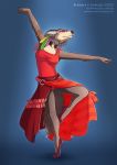  absurd_res anthro beastars breasts canid canine canis choker clothed clothing dress eyeshadow female fur hi_res jewelry juno_(beastars) makeup mammal necklace red_clothing red_dress solo wolf zwiezda 
