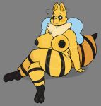  2026 2_toes abdomen_markings absurd_res ankle_tuft antennae_(anatomy) anthro arthropod arthropod_abdomen back_wings bee big_breasts black_antennae black_feet black_markings black_nipples black_sclera black_snout black_stripes blue_wings blush breasts cheek_tuft colored crossed_legs curvy_figure cynthia_(roythewrastor) digital_drawing_(artwork) digital_media_(artwork) domestic_cat ear_tuft ears_up facial_tuft feet felid feline felis female fur head_tuft hi_res hybrid hymenopteran insect leg_markings leg_tuft looking_at_viewer mammal markings membrane_(anatomy) membranous_wings neck_tuft nipples nude ridge_(artist) shaded simple_background sitting smile smiling_at_viewer snout solo stinger stinger_tail stripes tail tarsus thick_thighs thigh_markings toes tuft white_eyes wide_hips wings yellow_blush yellow_body yellow_ears yellow_fur 