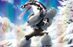  blue_sky claws cloud creature crossed_arms day feet_out_of_frame gen_8_pokemon legs_apart no_humans obstagoon official_art outdoors pokemon pokemon_(creature) pokemon_trading_card_game purple_eyes saitou_kouki sharp_teeth sky snow solo standing teeth third-party_source tongue tongue_out tree 