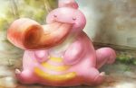  ._. black_eyes creature full_body gen_4_pokemon lickilicky no_humans official_art pokemon pokemon_(creature) pokemon_trading_card_game sitting sitting_on_ground solo sui_(petit_comet) third-party_source tongue tongue_out 