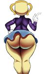  2018 animate_inanimate big_butt butt clothed clothing convenient_censorship cuphead_(game) female fingers for_a_head from_behind_(disambiguation) gloves hand_on_hip handwear huge_butt humanoid isolatedartest ms._chalice not_furry object_head simple_background solo standing thick_thighs video_games white_background wide_hips 