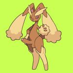  1:1 2020 anthro balls brown_body brown_fur digital_media_(artwork) dry erection fur genitals gesture hi_res lagomorph looking_at_viewer lopunny male mammal nintendo nude penis pok&eacute;mon pok&eacute;mon_(species) simple_background smile solo thumbs_up video_games 