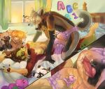 anthro anthro_on_anthro areola bed bedroom bodily_fluids breasts canid canine character_request chastity_cage chastity_device clothed clothing cross_fox cum cum_in_diaper diaper diaper_only diaper_tape duo erection fox furniture genital_fluids genitals grinding heart_symbol herm herm/male hi_res intersex intersex/male knot lightning_(lightning1109) lock lying male mammal medium_breasts nipples object_in_mouth on_back onomatopoeia orgasm pacifier pacifier_in_mouth padlock penis plushie purple_diaper red_fox rexxypawz sitting sitting_on_another sound_effects species_request tenting text topless true_fox unclean_diaper urine urine_drip used_diaper watersports wearing_diaper wet_diaper
