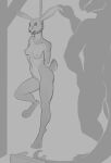 2023 anthro asphyxiation breasts duo dying execution facial_scar feet female female_death furniture greyscale hands_behind_back hanged hi_res hraath imminent_death lagomorph leporid mammal monochrome navel nipples noose nude open_mouth rabbit rabbit_ears rope scar scut_tail short_tail silhouette small_breasts snout snout_scar snuff stool struggling tail toes tongue tongue_out