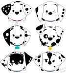 101_dalmatian_street 101_dalmatians black_body black_fur black_nose canid canine canis chelledoggo dalmatian dee_dee_(101_dalmatians) delilah_(101_dalmatians) disney dizzy_(101_dalmatians) dolly_(101_dalmatians) domestic_dog dot_eyes doug_(101_dalmatians) dylan_(101_dalmatians) eye_patch_(marking) facial_markings female feral floppy_ears freckled_face freckles fur group head_markings heterochromatic_ears hi_res male mammal markings mask_(marking) one_eye_closed patch_(marking) simple_eyes spots tsum_tsum white_spots wink