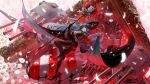  1girl absurdres azur_lane blue_hair breasts cannon highres large_breasts long_hair looking_at_viewer marco_polo_(azur_lane) portrait red_eyes rigging ronal_1710 ship_turret solo 