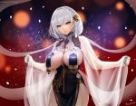  anthropomorphism azur_lane braids easonx gray_hair no_bra red_eyes see_through short_hair sirius_(azur_lane) watermark 