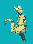  anthro blue_background bound clothed clothing crossdressing dragon fur furred_dragon gag male muzzle_(object) muzzled retros simple_background solo 