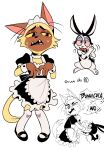 2026 alternative_fashion anthro bedroom_eyes black_body black_clothing black_dress black_ears black_eyes black_footwear black_fur black_hair black_nose black_shoes black_tail bodily_fluids brown_body brown_ears brown_fur brown_tail bunnicula bunnicula_(series) chester_(bunnicula) clothing digital_media_(artwork) domestic_cat dress drooling duo exclamation_point fangs felid feline felis flats_(shoes) footwear front_view fur goth gothic_lolita hair half-closed_eyes hands_together hat headgear headwear hi_res j-fashion lagomorph leporid lolita_(fashion) long_ears long_socks looking_at_another maid_apron maid_headdress maid_uniform male male/male mammal multicolored_body multicolored_clothing multicolored_dress multicolored_fur narrowed_eyes pink_sclera pushing rabbit saliva scut_tail seductive sharp_teeth shoes short_tail siamese_cat side_view simple_background socks speech_bubble standing sweat tail teeth text tongue two_tone_body two_tone_clothing two_tone_dress two_tone_fur two_tone_tail uniform vampire viat_on white_background white_body white_clothing white_dress white_footwear white_fur white_hat white_headwear white_socks white_tail yellow_sclera
