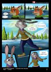  2020 canid canine clothed clothing comic dialogue digital_media_(artwork) disney english_text fancomic female fox green_eyes ice ice_skating_afternoon judy_hopps lagomorph leporid link6432 male mammal nick_wilde purple_eyes rabbit simple_background skating smile text zootopia 