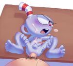 anal anal_penetration animate_inanimate balls bendy_straw blush blush_lines bodily_fluids container cum cum_on_chest cum_on_face cup cuphead_(character) cuphead_(game) drinking_straw duo feet first_person_view for_a_head genital_fluids genitals golosa grey_body grey_skin human human_on_humanoid human_penetrating human_penetrating_humanoid humanoid humanoid_feet humanoid_penetrated interspecies light_body light_skin looking_pleasured male male/male male_penetrated male_penetrating male_penetrating_male mammal nipples nude object_head penetration plantigrade pubes sex studio_mdhr