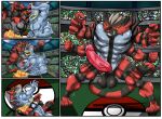 4_arms 4_panel_comic abs angry anthro audience balls big_balls big_penis black_body black_fur black_stripes blue_eyes bodily_fluids border bottomwear butt claws clothed clothing cloud comic crowd crowd_watching digitigrade duo facial_markings fangs feet felid feline fight finger_claws fire flaming_fur forced forced_transformation frown fur fused_mouth fusion generation_1_pokemon generation_7_pokemon genitals grappling grey_body grey_fur group growling hand_holding head_fur head_markings hi_res hug humanoid incineroar kissing long_tail looking_at_viewer lying machamp male male/male mammal markings merge_transformation merging multi_arm multi_limb multicolored_body multicolored_fur muscular muscular_anthro muscular_arm muscular_humanoid muscular_legs muscular_male navel nintendo nude nude_anthro nude_male open_frown open_mouth pantherine partially_clothed penile_spines penis pink_penis pokemon pokemon_(species) reaching_out red_body red_eyes red_fur red_stripes scared sharp_teeth shocked shorts skimpy sky skyscape smile smiling_at_viewer spread_legs spreading stadium story story_in_description striped_markings stripes surprised tail tears teeth tiger toe_claws toes toki_cat torn_bottomwear torn_clothing torn_shorts transformation transformation_sequence vein veiny_penis white_border wide_stance wrestling yellow_eyes