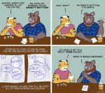  alcohol beer beverage comic diagram duo english_text euphemism felid humor male mammal pantherine sialog suid suina sus_(pig) telescopemonkey text tiger tusks wild_boar 