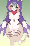 2025 2:3 3_toes 4_fingers anthro areola artist_name big_breasts biped blush blush_lines breasts capcom cat_smile chest_tuft claws closed_smile clothed clothed_anthro clothed_female clothing countershade_face countershade_feet countershade_hands countershade_legs countershade_thighs countershade_torso countershading curvy_figure cute_fangs dipstick_tail eyebrows eyelashes fangs feet felid felyne female female_anthro finger_claws fingers front_view fur fur_markings furgonomic_headwear furgonomics genitals green_background green_eyes hair hi_res hindpaw hip_markings hood hood_only innie_vulva leg_markings lynian mammal markings mattewzone monster_hunter monster_hunter_stories_2:_wings_of_ruin mostly_nude mostly_nude_anthro mostly_nude_female mouth_closed navel nipples on_one_leg palico paws pear-shaped_figure pink_areola pink_hair pink_nipples pointy_ears pupils purple_clothing purple_hood red_scarf scarf short_hair shortstack shortstack_female simple_background smile solo standing tail tail_markings tan_body tan_fur teeth text thick_thighs thigh_markings toes tsukino_(monster_hunter_stories) tuft vulva white_body white_countershading wide_hipped_anthro wide_hipped_female wide_hips yellow_sclera