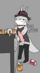 4k 9:16 absurd_res alcohol animal_genitalia animal_penis anthro balls becoming_erect bedroom_eyes beer beverage big_penis bill_(foxfreeguy) bodily_fluids bottomless bow_tie bunny_costume canid canine canine_genitalia canine_penis clothed clothing costume countershading drunk expansion fedora fox foxfreeguy fur genital_expansion genitals grey_body grey_fur hat headgear headwear hi_res huge_penis hyper hyper_genitalia hyper_penis knot long_socks male mammal multicolored_body multicolored_fur narrowed_eyes penis penis_expansion seductive sheath solo substance_intoxication sweat throbbing throbbing_penis two_tone_body two_tone_fur vein veiny_penis white_body white_countershading