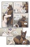 5_fingers 5_panel_comic absurd_res after_shower anthro balls bathing big_muscles big_pecs biped black_text blake_harper_(thepurp) butt canid canine canis casual_nudity comic dialogue digital_media_(artwork) dobermann domestic_dog duo ellipsis english_text exclamation_point fingers finn_(thepurp) genitals green_eyes hair hi_res hug humanoid_genitalia humanoid_penis lagomorph leporid looking_at_another male male/male mammal muscular muscular_anthro muscular_male nipples nude nude_anthro nude_male open_mouth pecs penis pinscher profanity purple_hair question_mark rabbit shower showering smile soap_bubbles social_nudity speech_bubble standing tail talking_to_another teeth text thepurp towel water_on_body wet wet_body