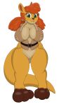 2023 3_toes absurd_res activision alpha_channel anthro belt big_breasts bottomless bottomless_anthro bottomless_female breasts clothed clothing countershading cyberkaku featureless_crotch feet female full-length_portrait full_cleavage fur green_eyes hair hi_res huge_breasts kangaroo looking_at_viewer macropod mammal marsupial open_clothing open_shirt open_topwear portrait red_hair sheila_(spyro) shirt simple_background smile solo spyro_the_dragon tan_body tan_countershading thick_thighs toes topwear transparent_background yellow_body yellow_fur